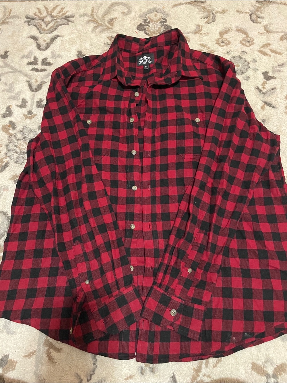Pacifica Red & Black Checked Button-Down Shirt